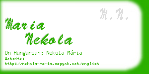 maria nekola business card